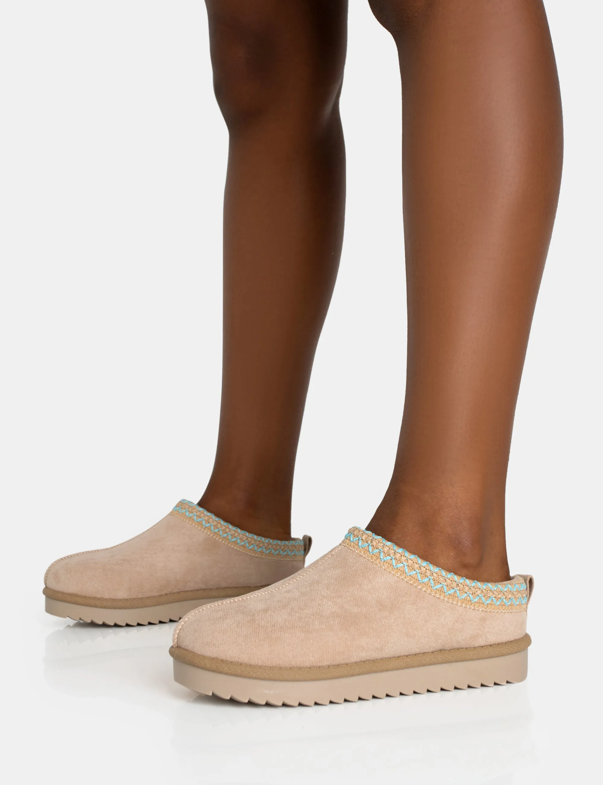 Tamsin Griege Faux Suede Embroidered Slipper Boots sold by Public Desire product image thumbnail 3