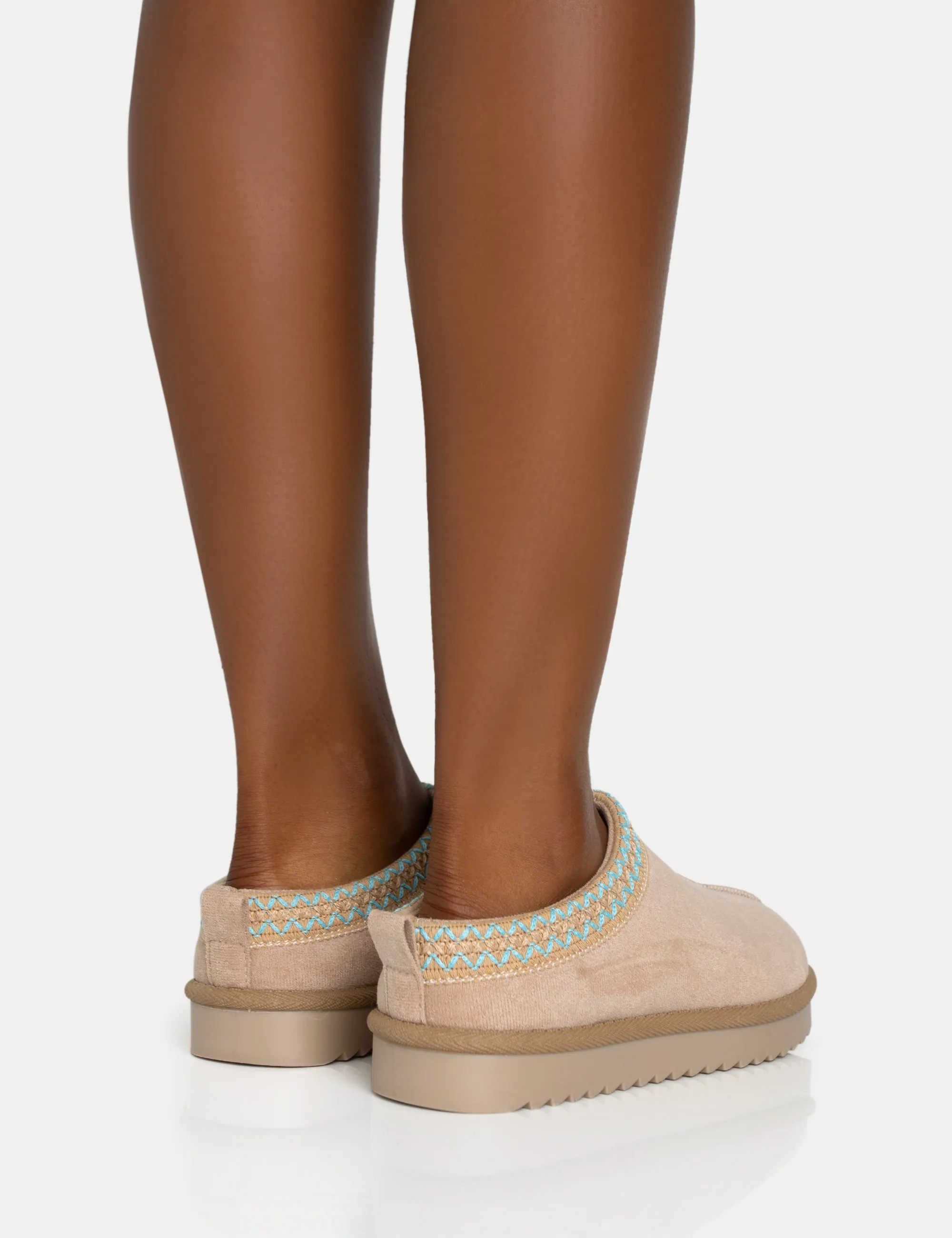 Tamsin Griege Faux Suede Embroidered Slipper Boots sold by Public Desire product image thumbnail 4