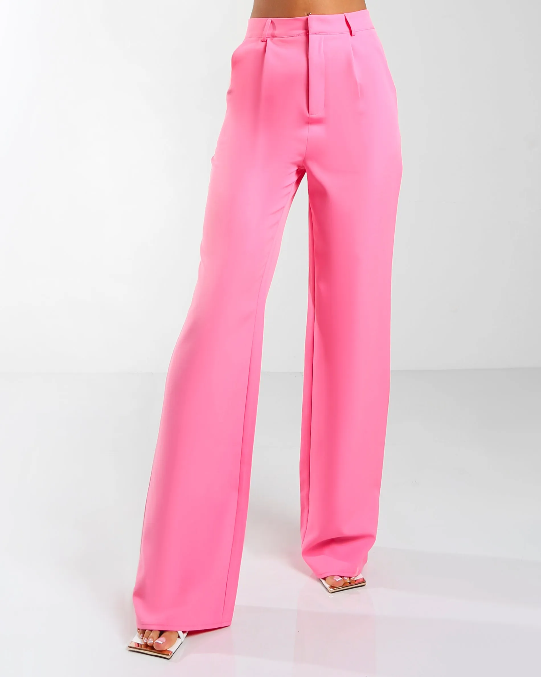 Amber x Public Desire high waist tailored trouser co ord in pink sold by Public Desire product image thumbnail 4