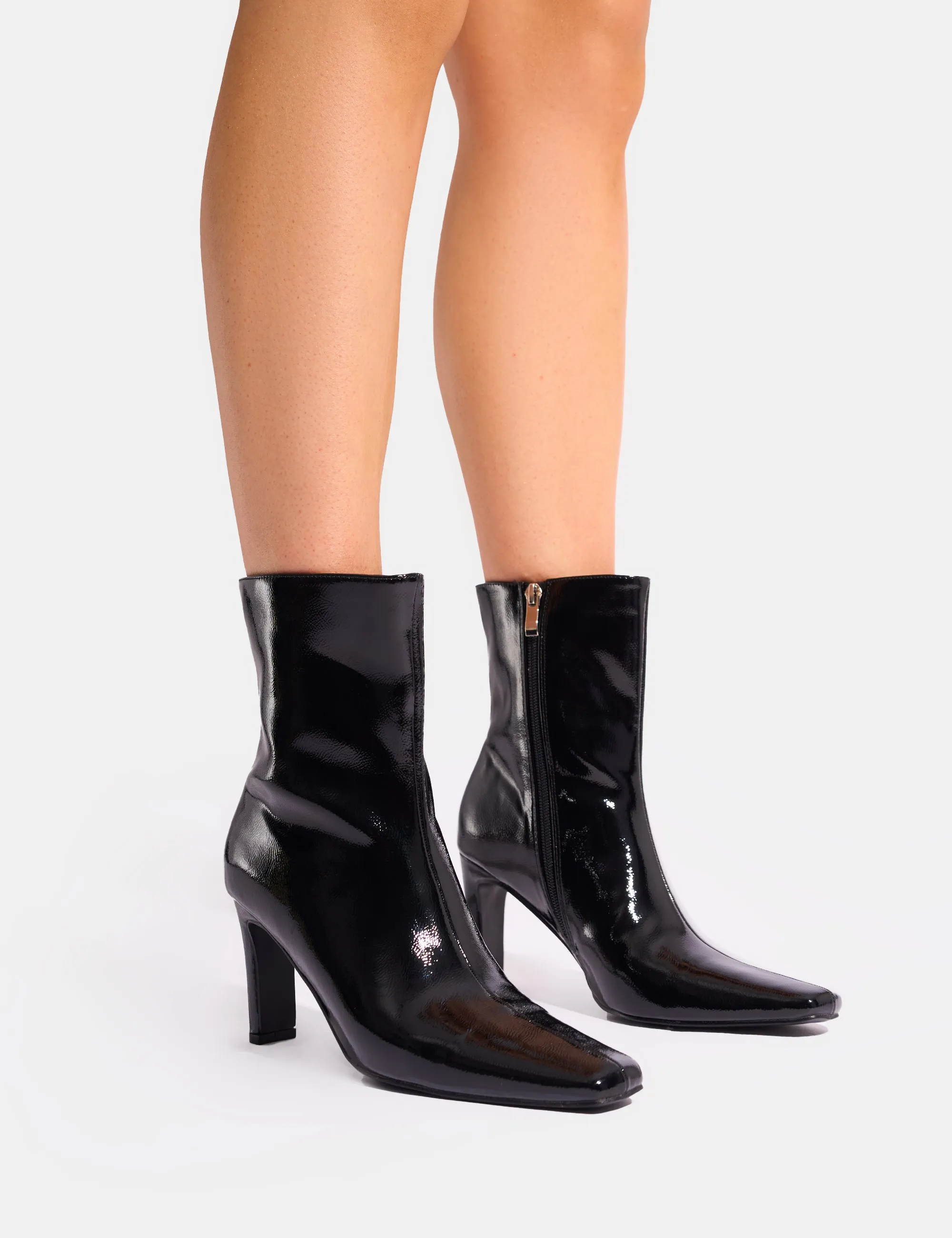 Polaris Black Patent Snipped Toe Ankle Boots sold by Public Desire product image thumbnail 4