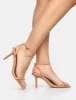 Yara Nude Pu Barely There Mid Stiletto Heels sold by Public Desire