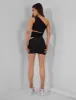 One Shoulder Asymetric Cut Out Mini Dress Black sold by Public Desire
