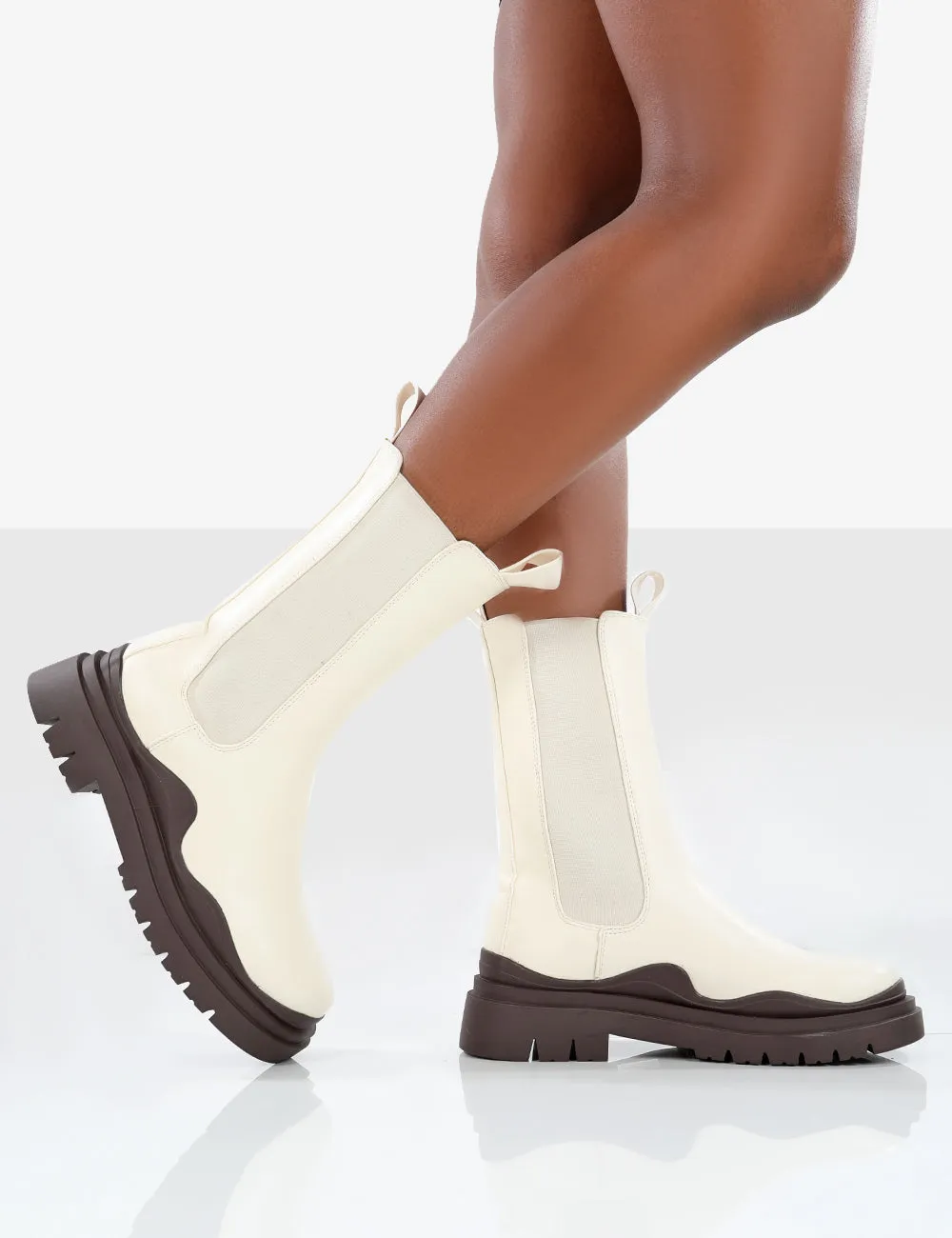 Cherry Off White Chunky Sole Chelsea Ankle Boots sold by Public Desire product image thumbnail 3