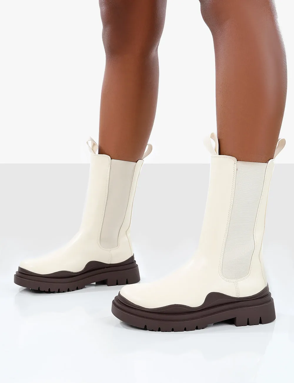 Cherry Off White Chunky Sole Chelsea Ankle Boots sold by Public Desire product image thumbnail 4