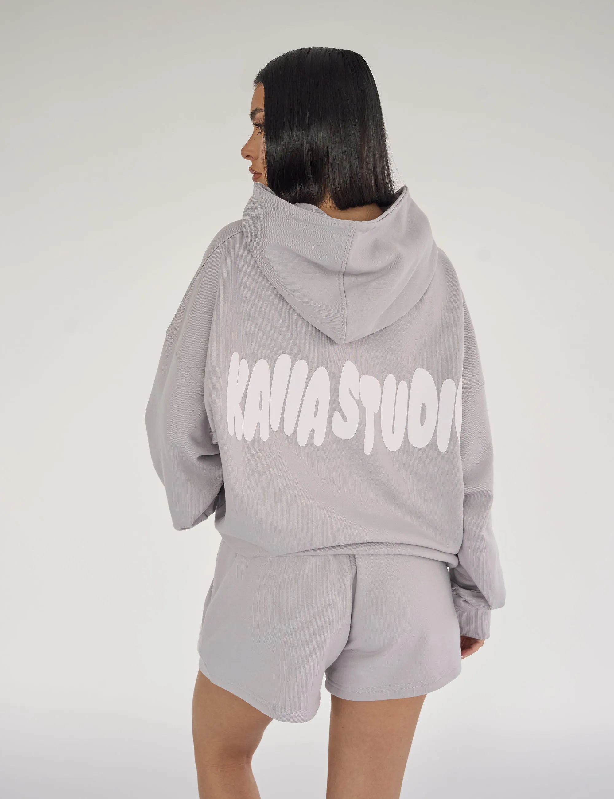 Kaiia Studio Bubble Logo Oversized Hoodie Light Grey sold by Public Desire product image thumbnail 4