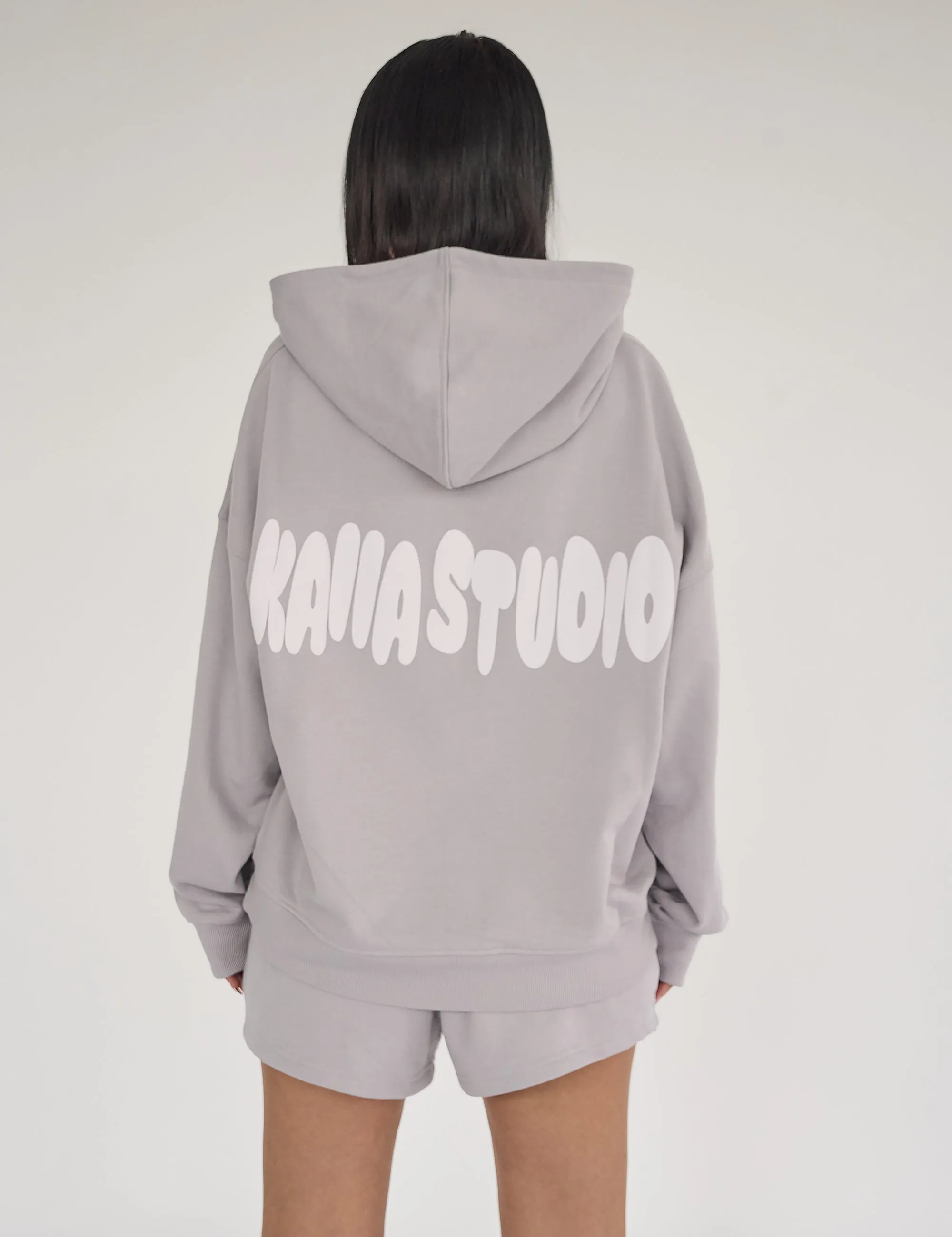 Kaiia Studio Bubble Logo Oversized Hoodie Light Grey sold by Public Desire product image thumbnail 2