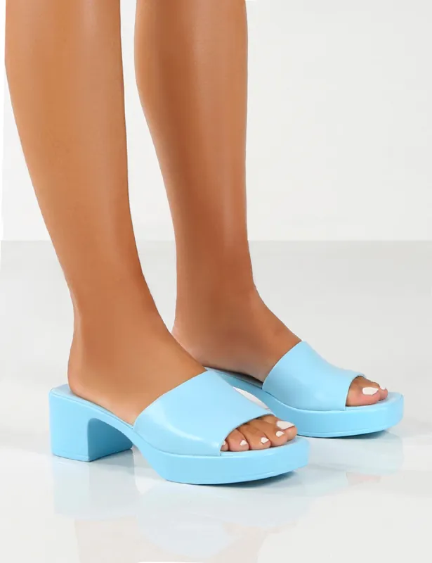 Rejina Blue Block Heeled Strappy Sandals sold by Public Desire