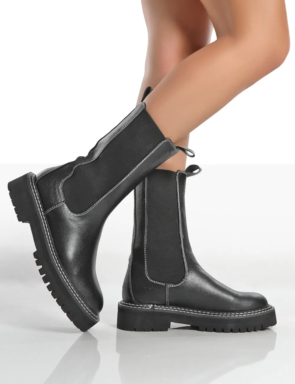 Animate Black Ankle Chunky Sole Chelsea Boots sold by Public Desire product image thumbnail 4
