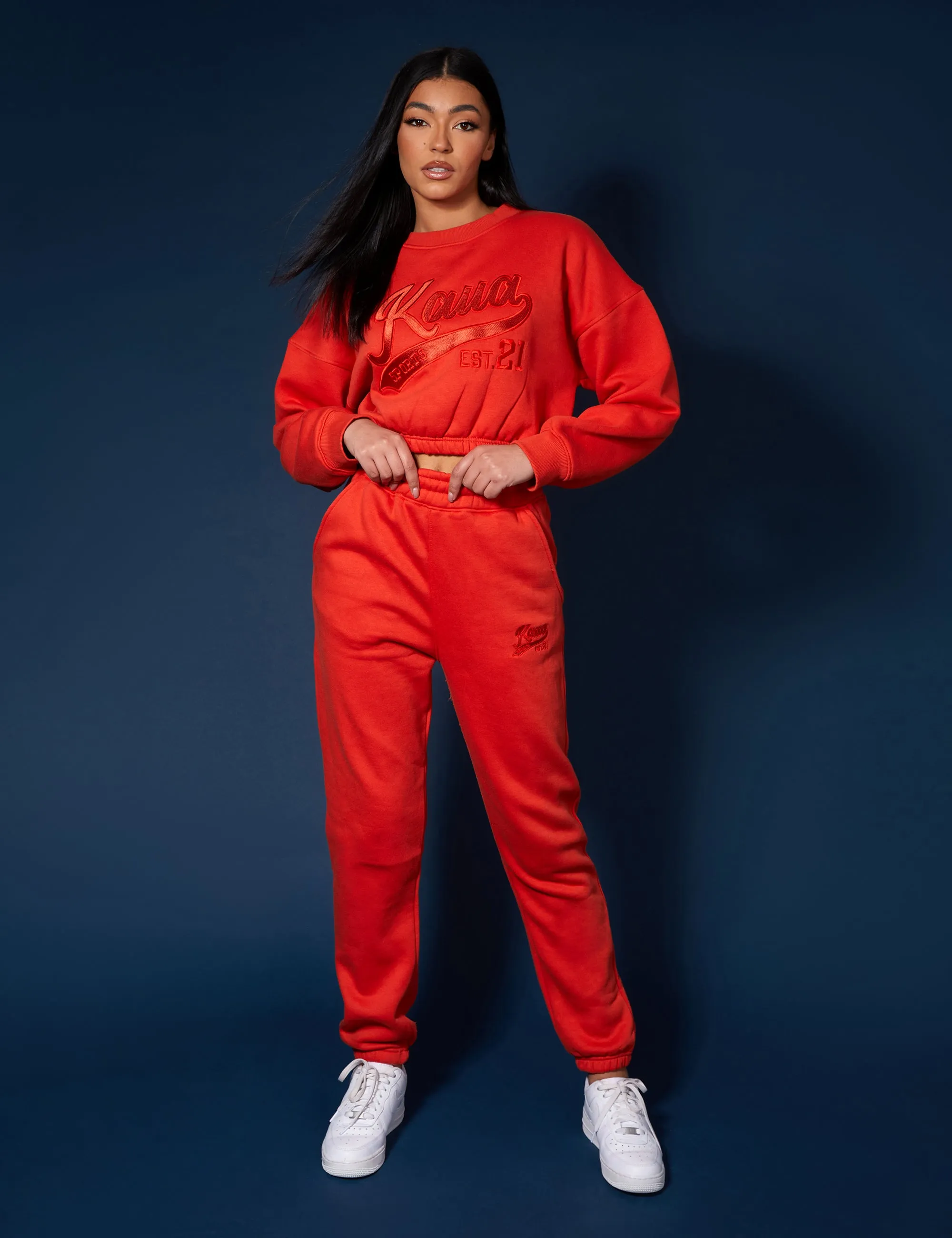 Varsity Tonal 90'S Joggers Flame Red sold by Public Desire
