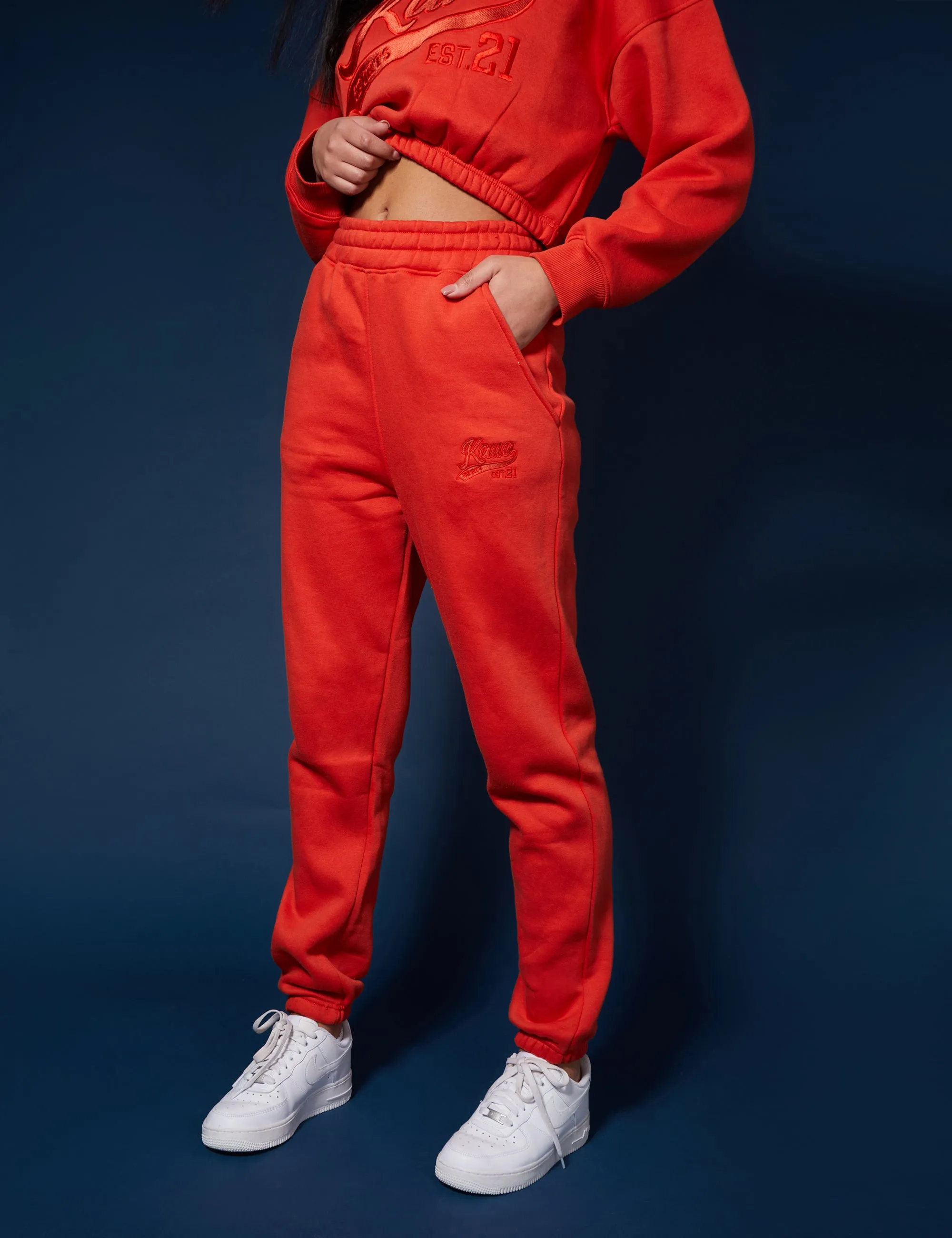Varsity Tonal 90'S Joggers Flame Red sold by Public Desire product image thumbnail 2