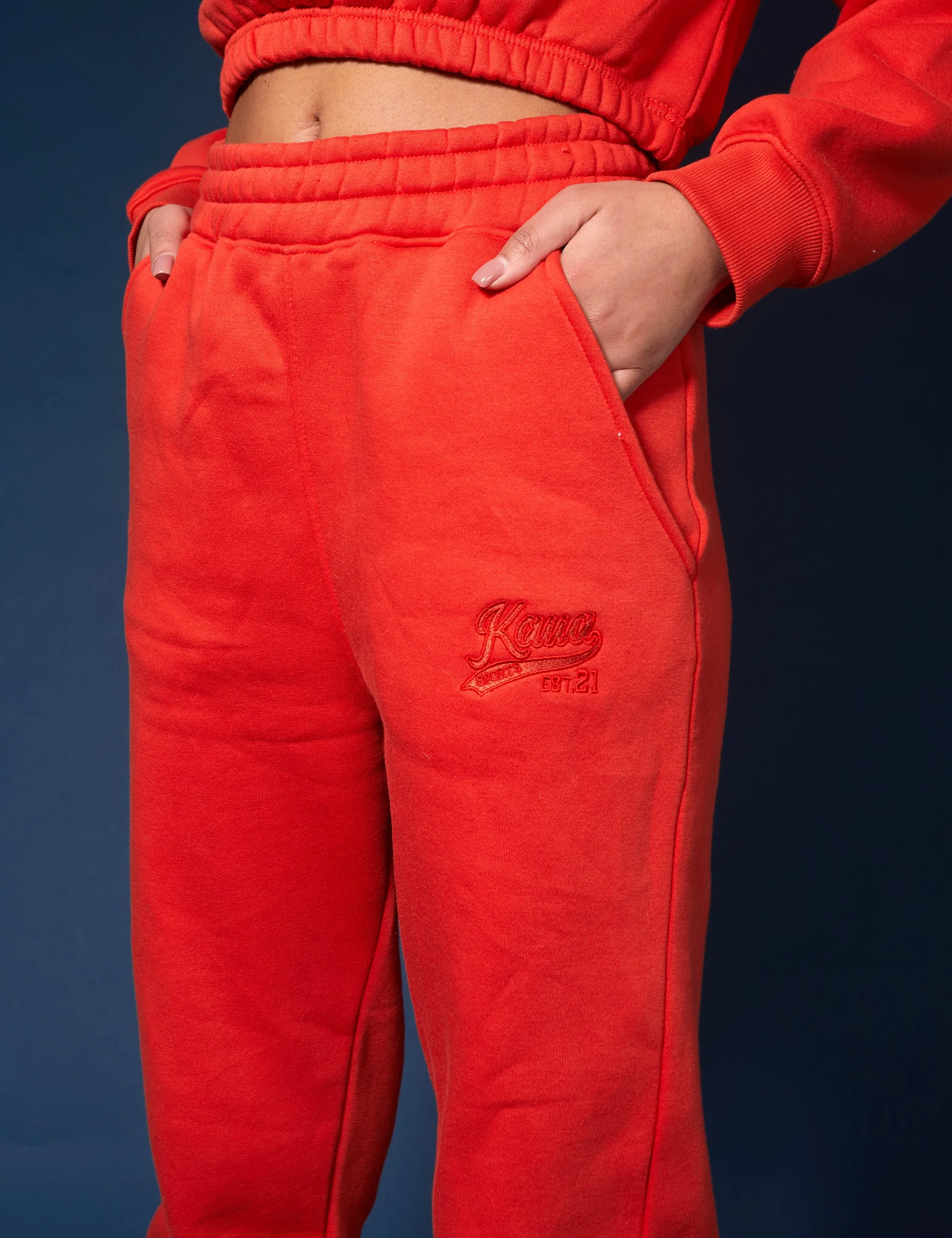 Varsity Tonal 90'S Joggers Flame Red sold by Public Desire product image thumbnail 3