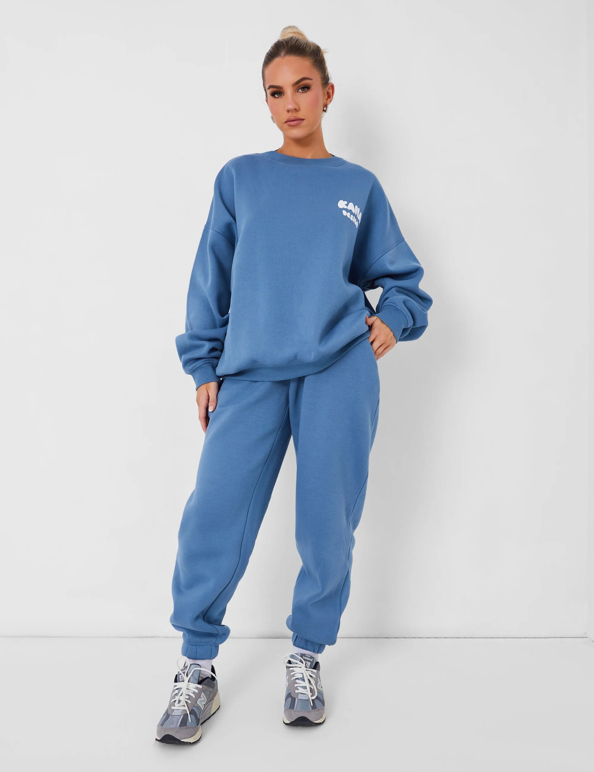Kaiia Design Relaxed Fit Cuffed Jogger Co-ord Denim Blue sold by Public Desire