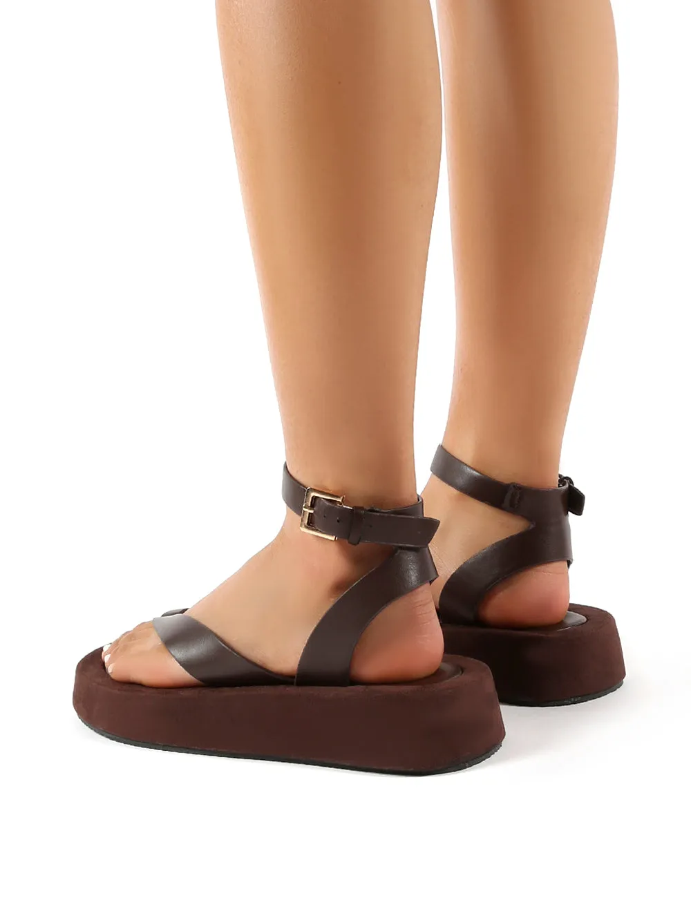 Think Choc PU Toe Strap Buckle Detail Sandals sold by Public Desire product image thumbnail 2