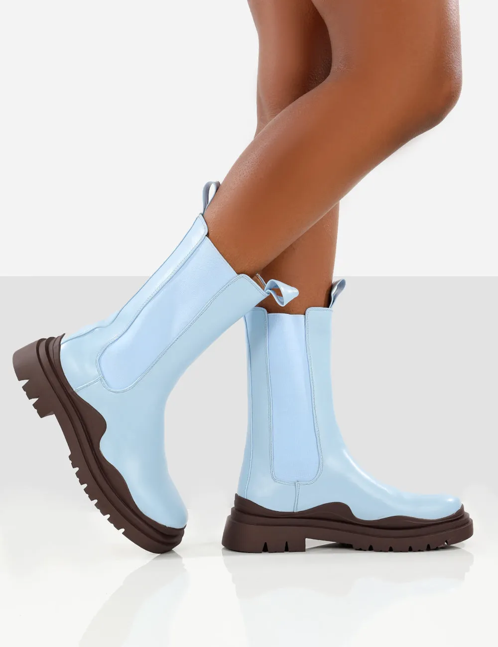 Cherry Blue Chunky Sole Chelsea Ankle Boots sold by Public Desire product image thumbnail 3