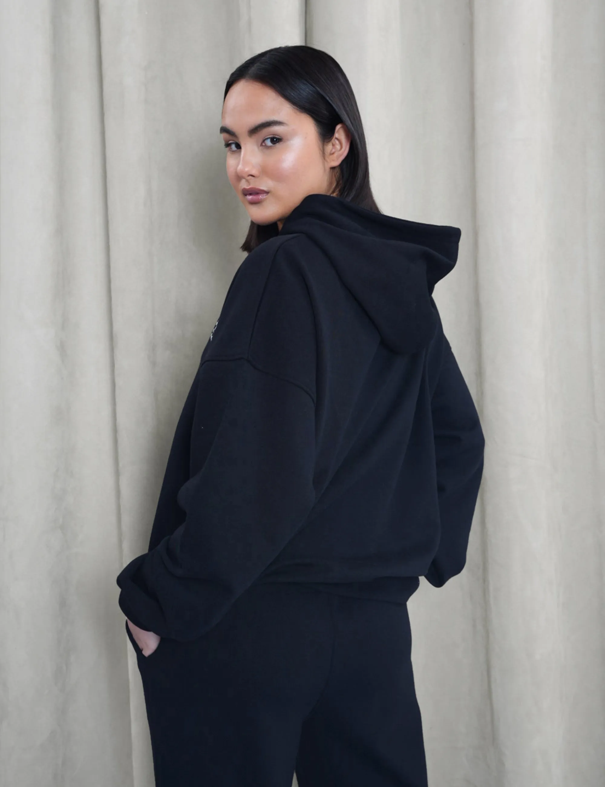 Kaiia Shadow Logo Oversized Hoodie Black sold by Public Desire product image thumbnail 2
