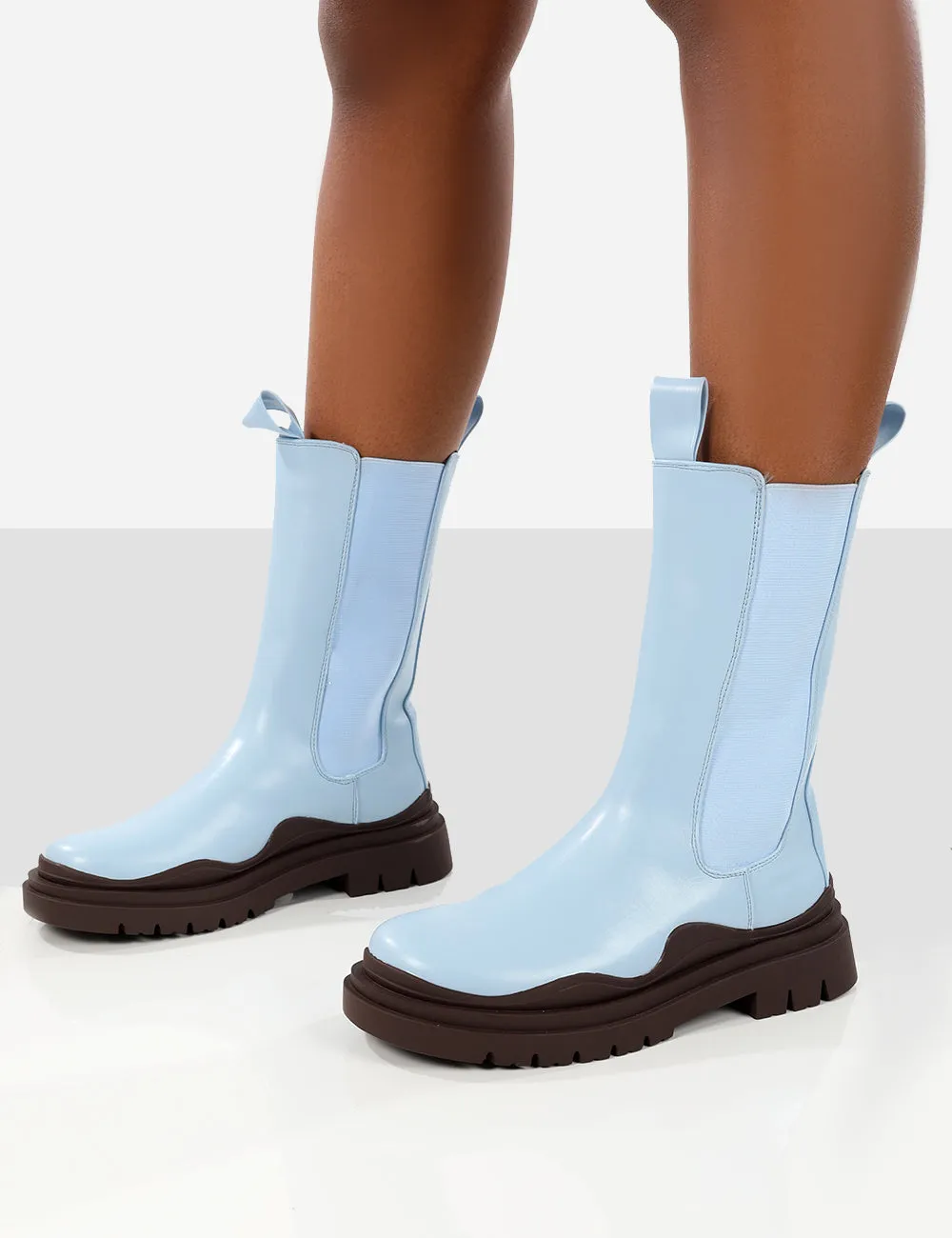 Cherry Blue Chunky Sole Chelsea Ankle Boots sold by Public Desire product image thumbnail 4