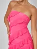 Frill Detail Asymmetric Midaxi Dress Pink sold by Public Desire
