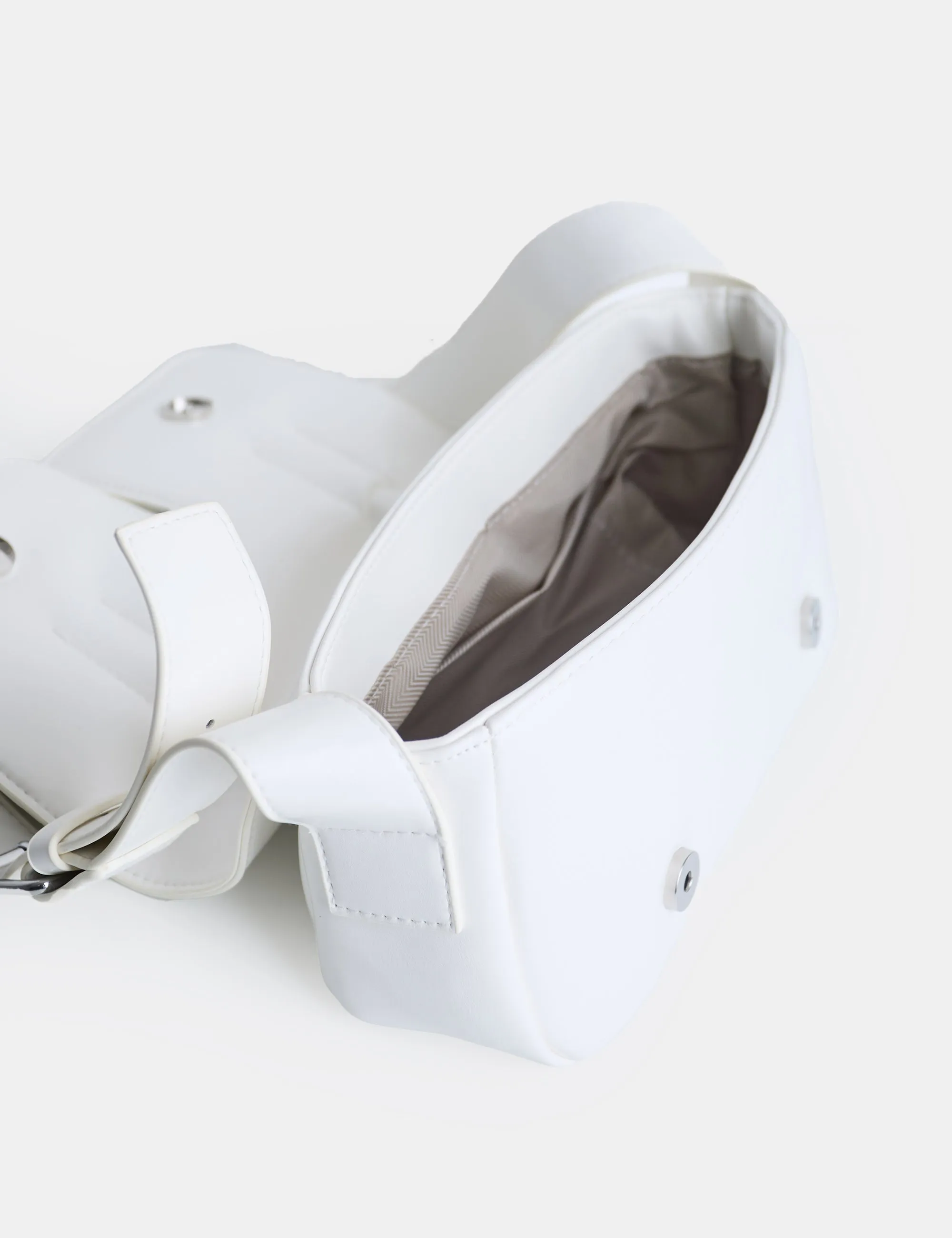 Ribbon White Ruched Shoulder Bag sold by Public Desire product image thumbnail 3