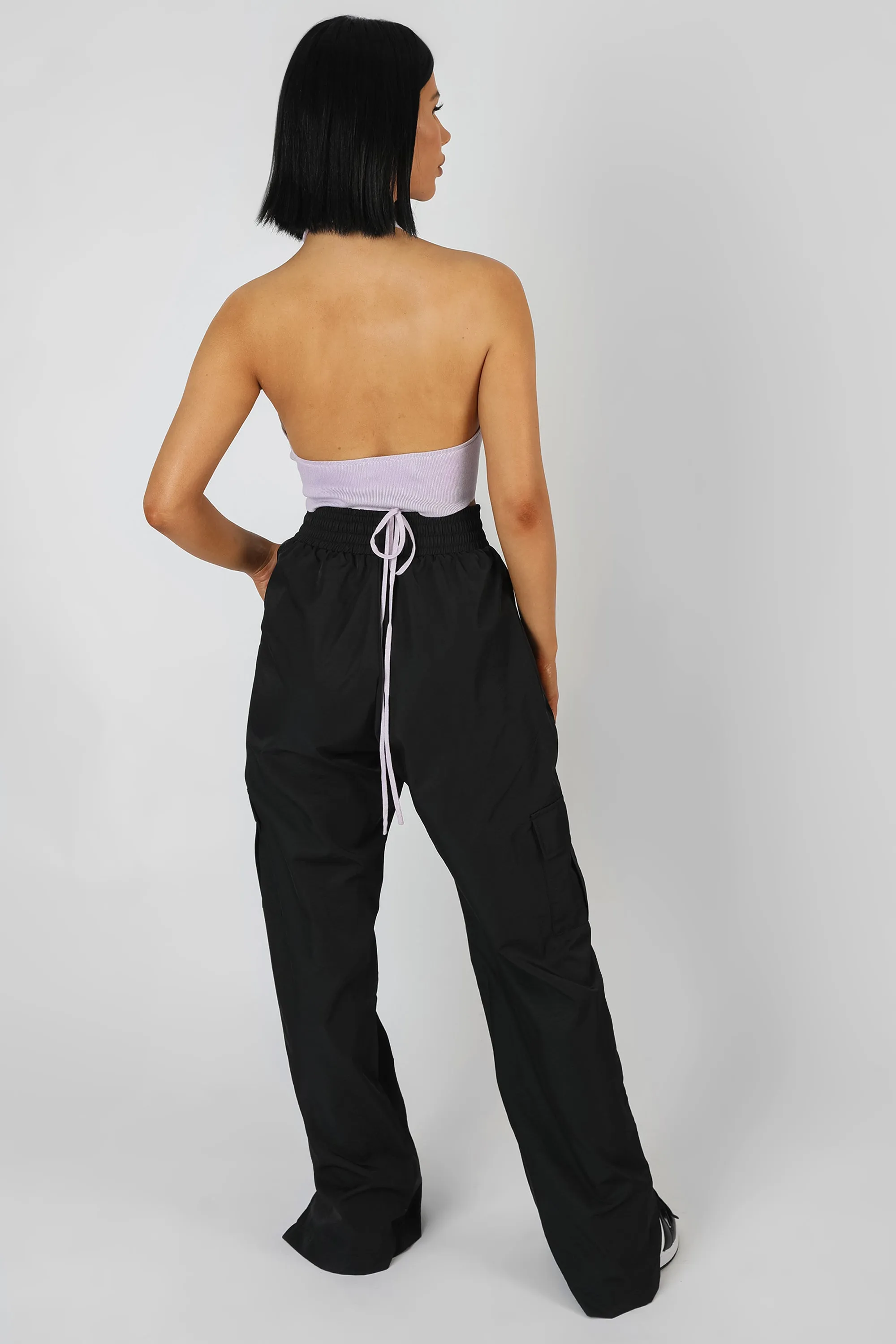 Wrap Front Halter Crop Top Lilac sold by Public Desire product image thumbnail 4