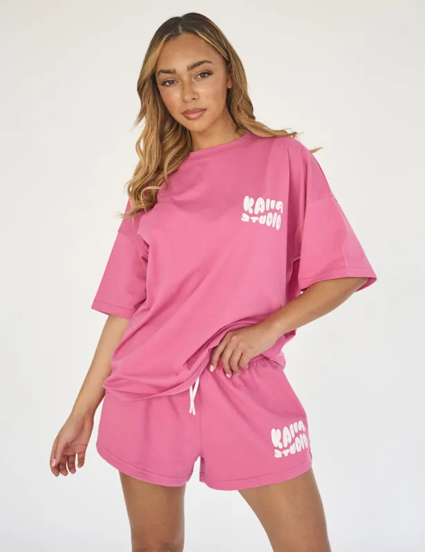 Kaiia Studio Bubble Logo Oversized T-shirt Pink sold by Public Desire