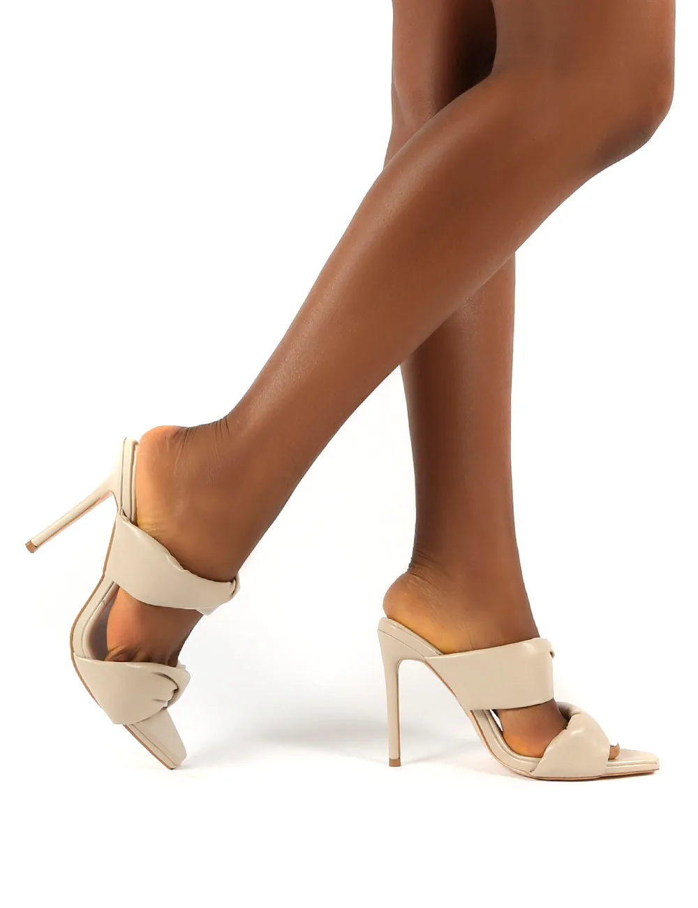 Amber x Public Desire Avatar Beige Pu Padded Twin Strap Mule sold by Public Desire product image thumbnail 4
