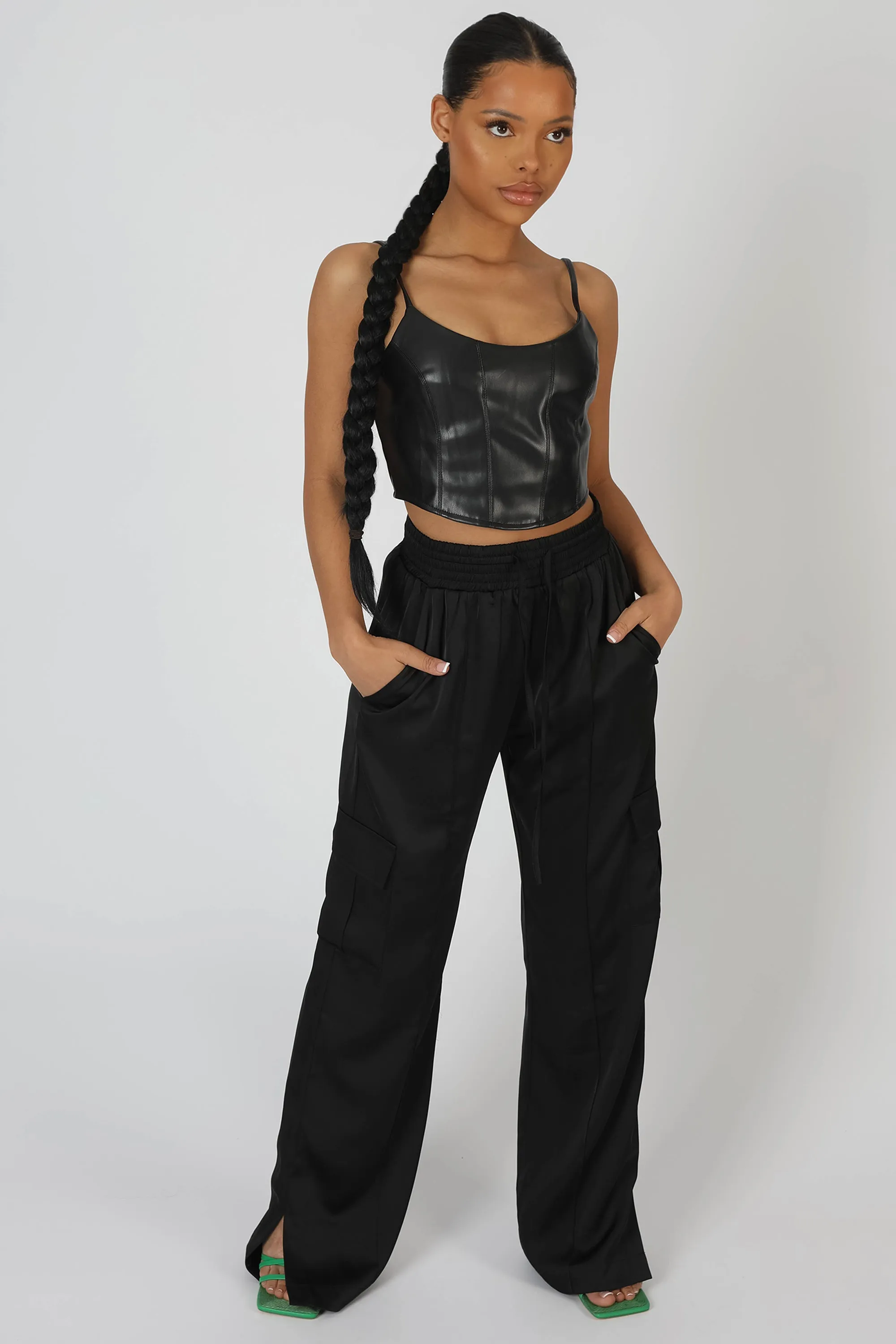 Seam Pu Corset Top Black sold by Public Desire product image thumbnail 5