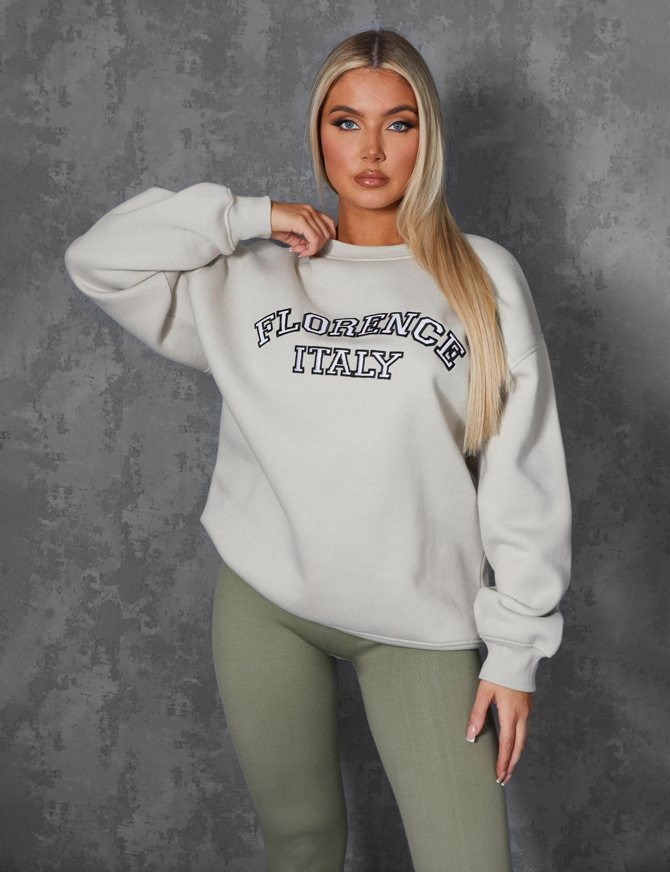 FLORENCE OVERSIZED SWEATSHIRT STONE sold by Public Desire product image thumbnail 2