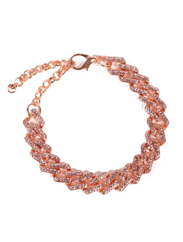 Rose Gold Diamante Anklet Chain sold by Public Desire