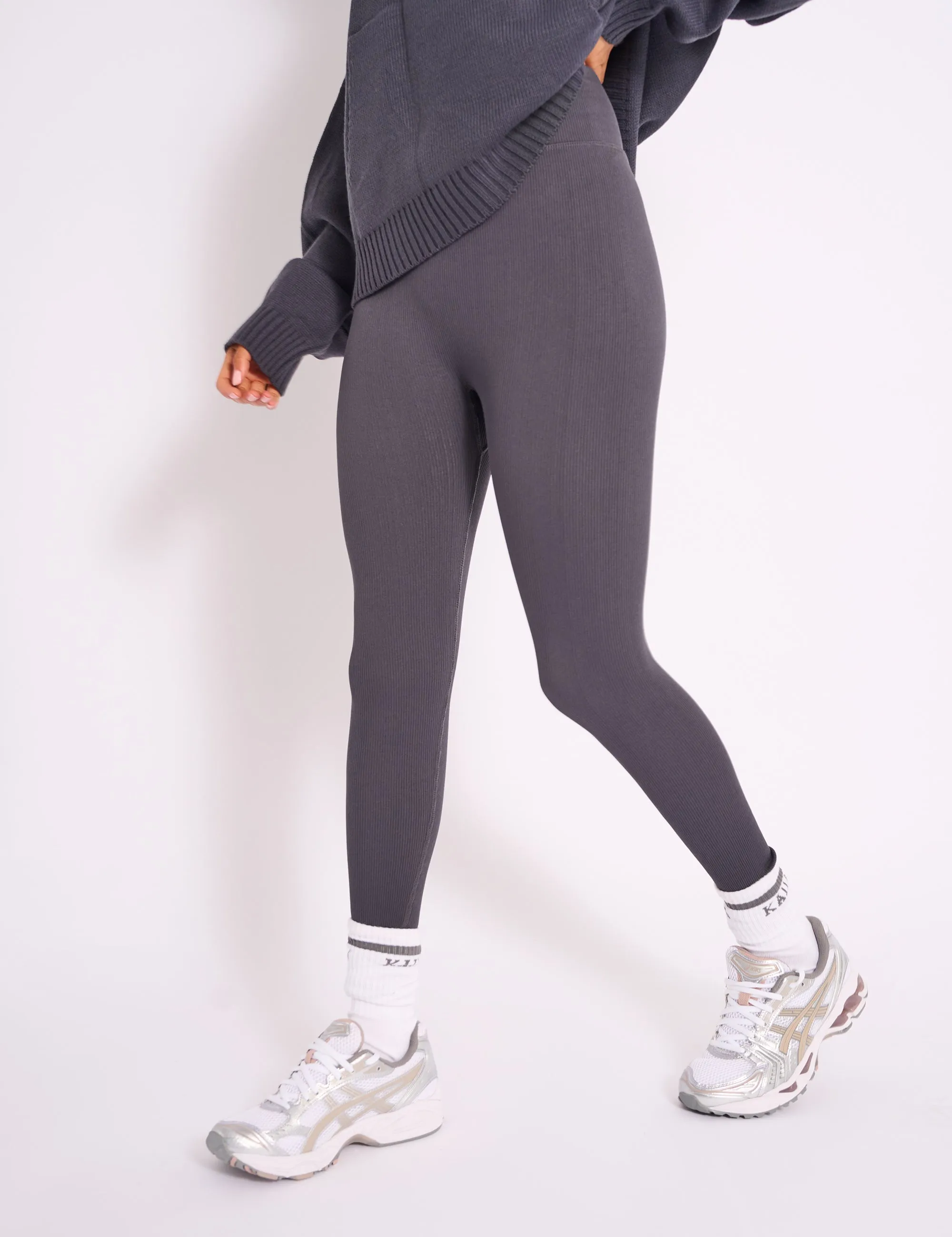 Kaiia Premium Ribbed Legging Dark Grey sold by Public Desire product image thumbnail 2