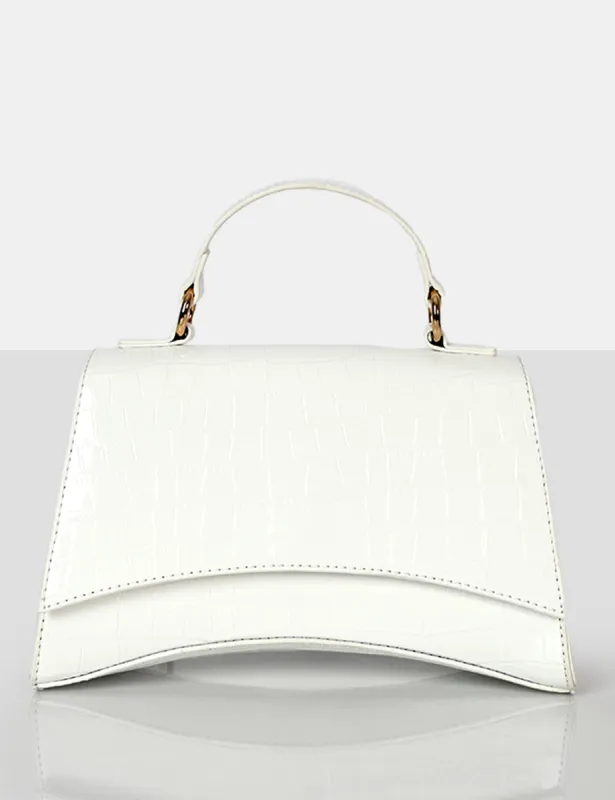 The Remmy White Croc Mini Handbag sold by Public Desire