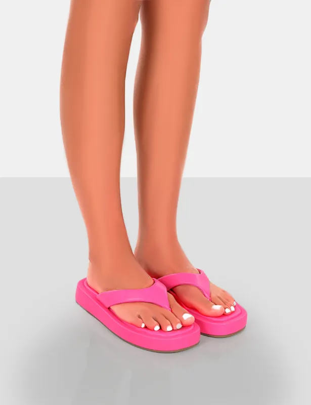 Surfs Up Pink Flatform Flip Flop Sandals sold by Public Desire
