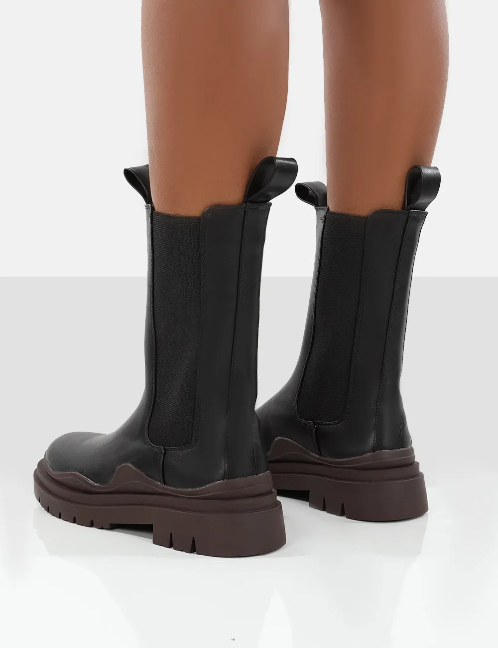 Cherry Black Chunky Sole Chelsea Ankle Boots sold by Public Desire product image thumbnail 2