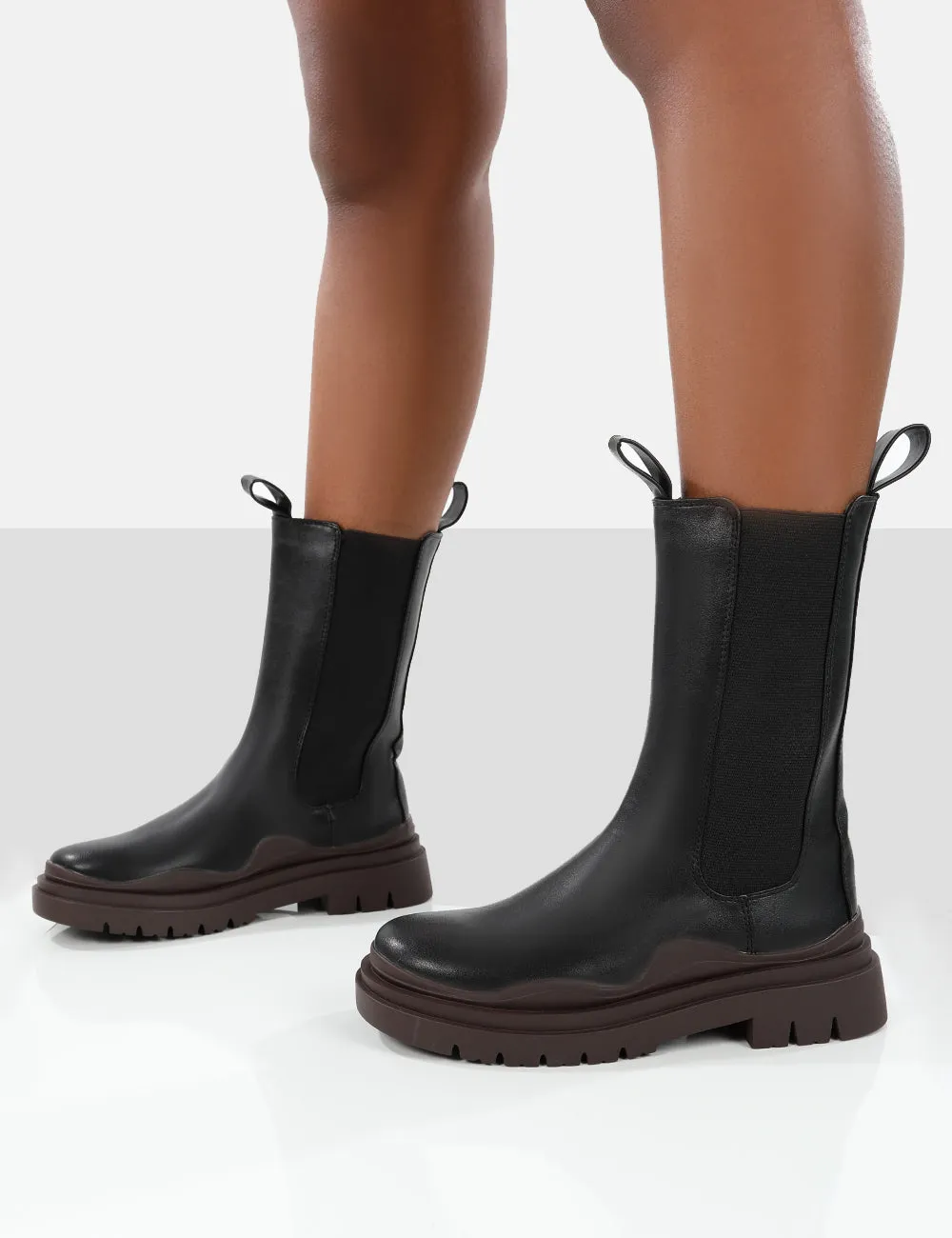 Cherry Black Chunky Sole Chelsea Ankle Boots sold by Public Desire product image thumbnail 3