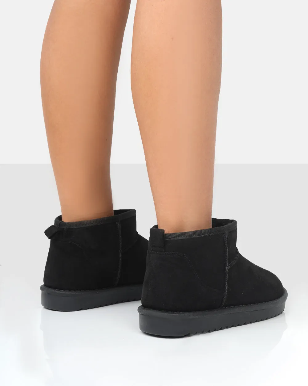 Frosty Black Faux Suede Ultra Mini Ankle Boots sold by Public Desire product image thumbnail 4