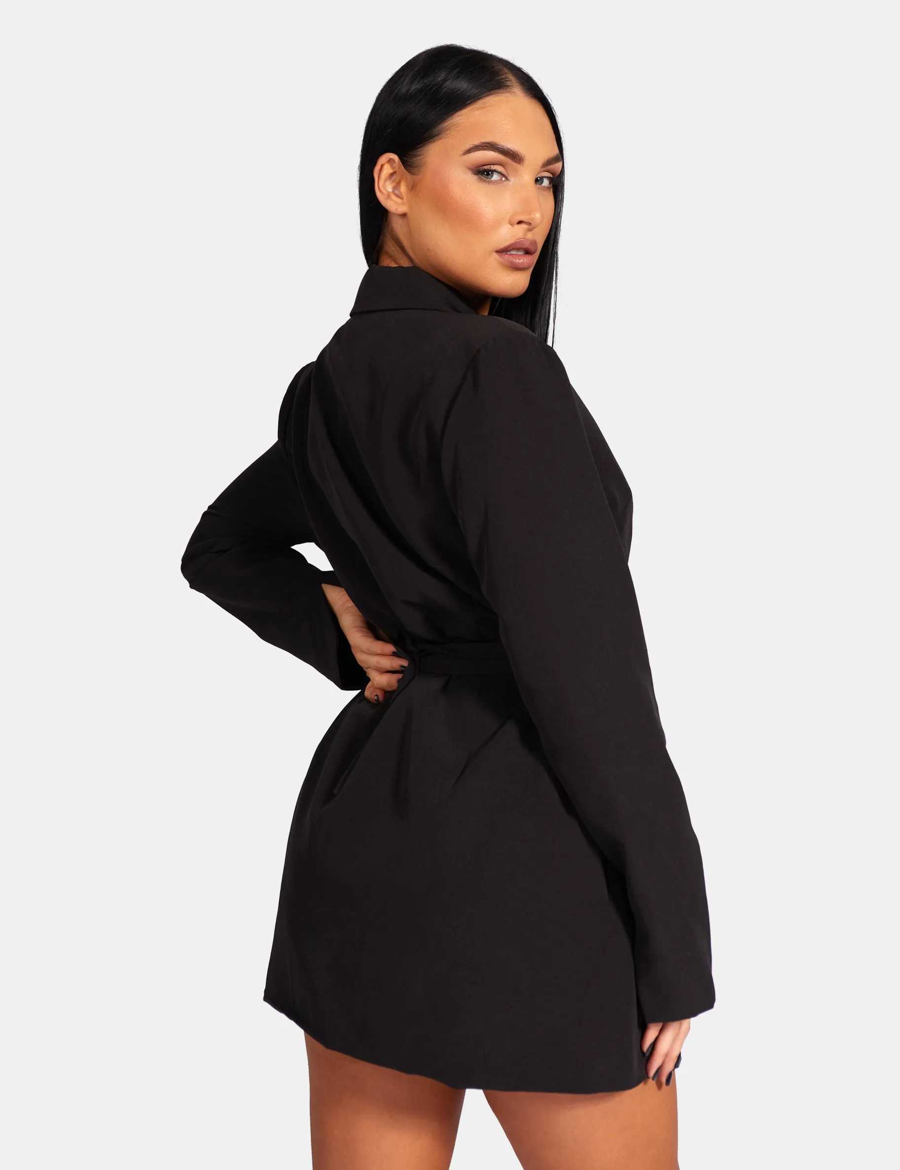 Wrap Belt Blazer Dress Black sold by Public Desire product image thumbnail 4