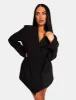 Wrap Belt Blazer Dress Black sold by Public Desire
