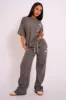 Kaiia Studio Wide Leg Joggers Dark Grey sold by Public Desire