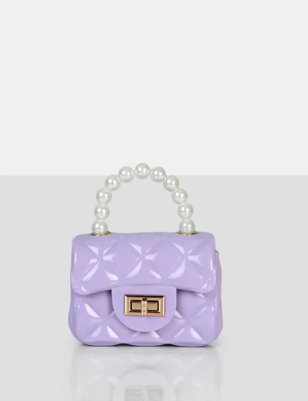 The Iddy Lilac Patent Pearl Mini Bag sold by Public Desire