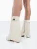 Fyre Wide Fit  Ecru Pointed Toe Block Heeled Ankle Boots sold by Public Desire