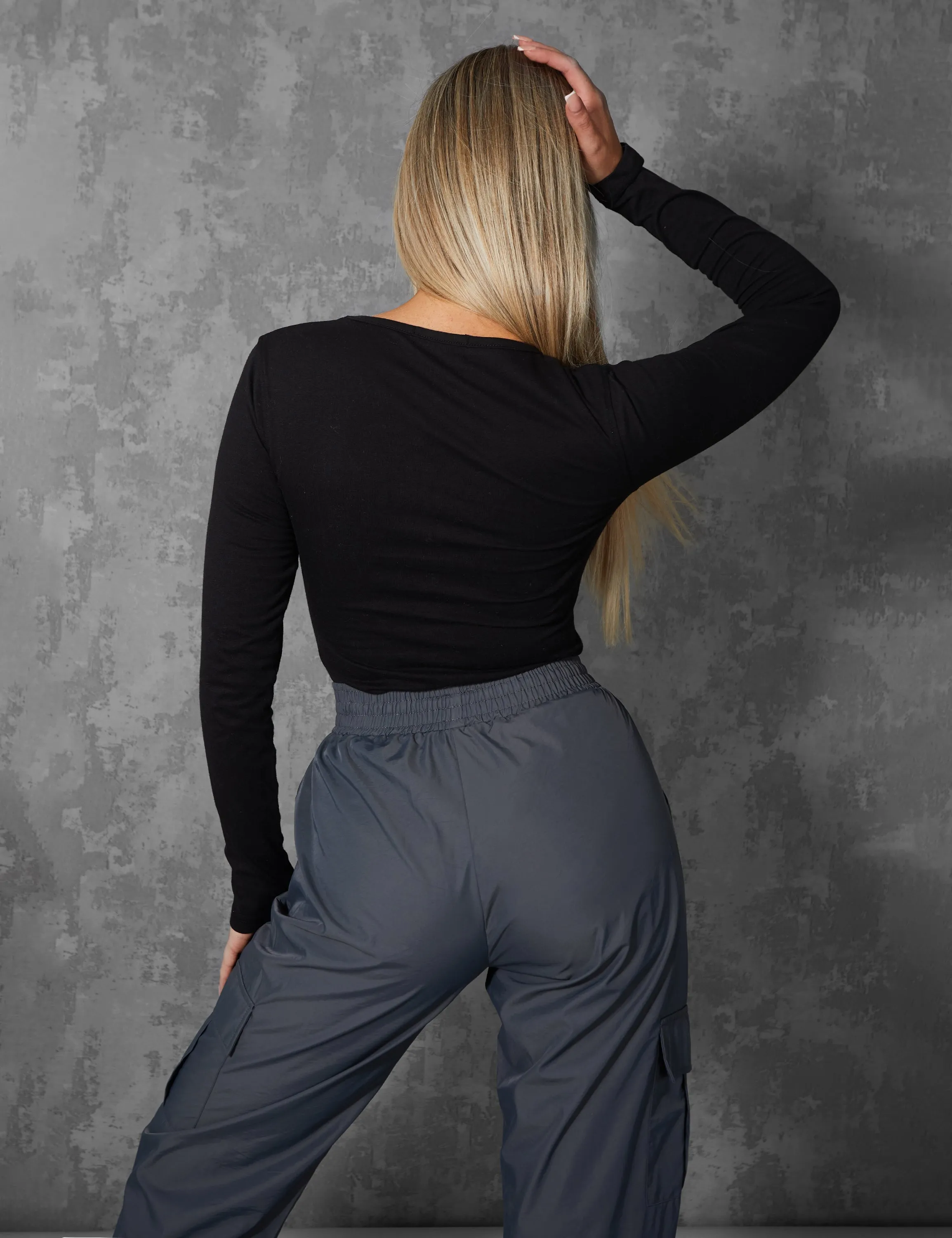 Zip Front High Neck Kaiia Sport Top Black sold by Public Desire product image thumbnail 4