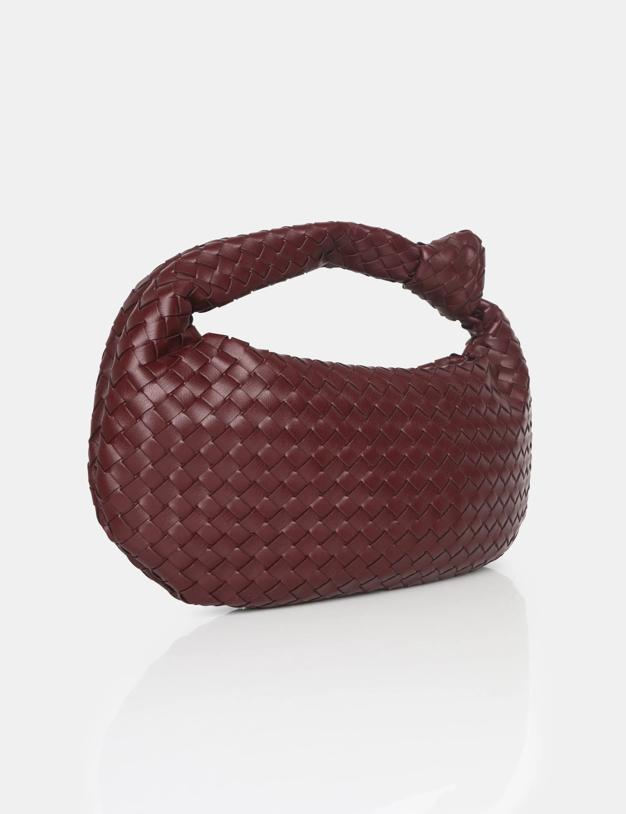The Blame Burgundy Woven PU Knot Detail Mini Grab Bag sold by Public Desire product image thumbnail 2