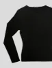 FITTED LONG SLEEVE T-SHIRT BLACK sold by Public Desire