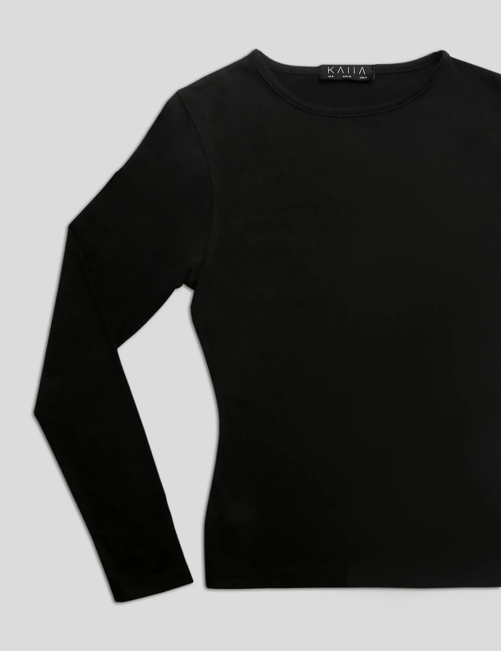 FITTED LONG SLEEVE T-SHIRT BLACK sold by Public Desire product image thumbnail 5