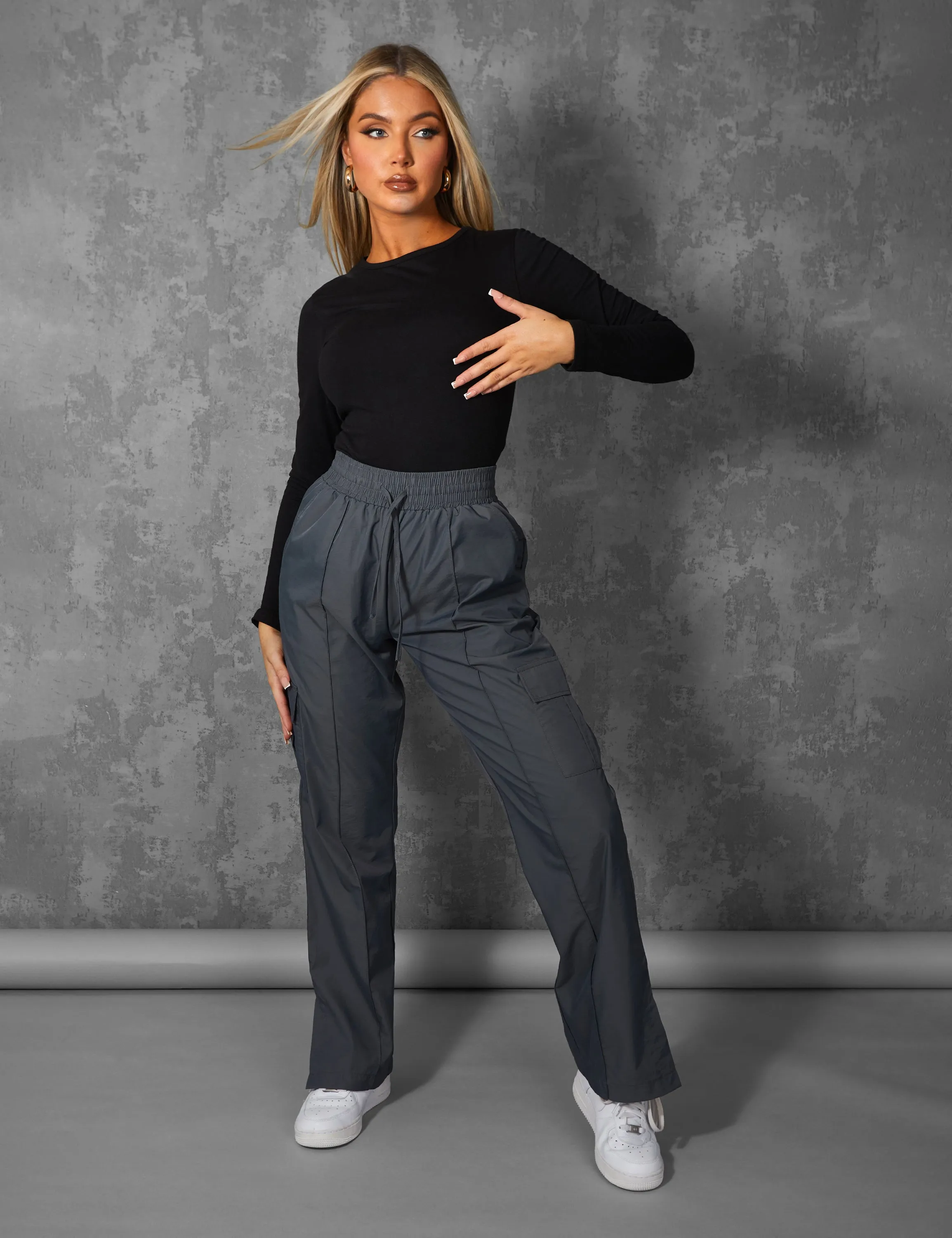 FITTED LONG SLEEVE T-SHIRT BLACK sold by Public Desire