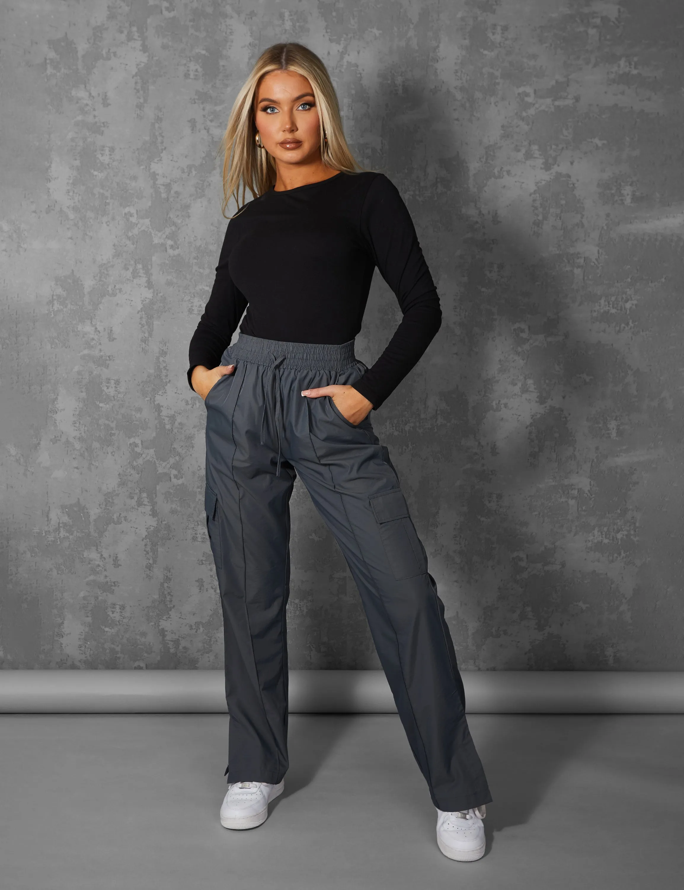 FITTED LONG SLEEVE T-SHIRT BLACK sold by Public Desire product image thumbnail 3