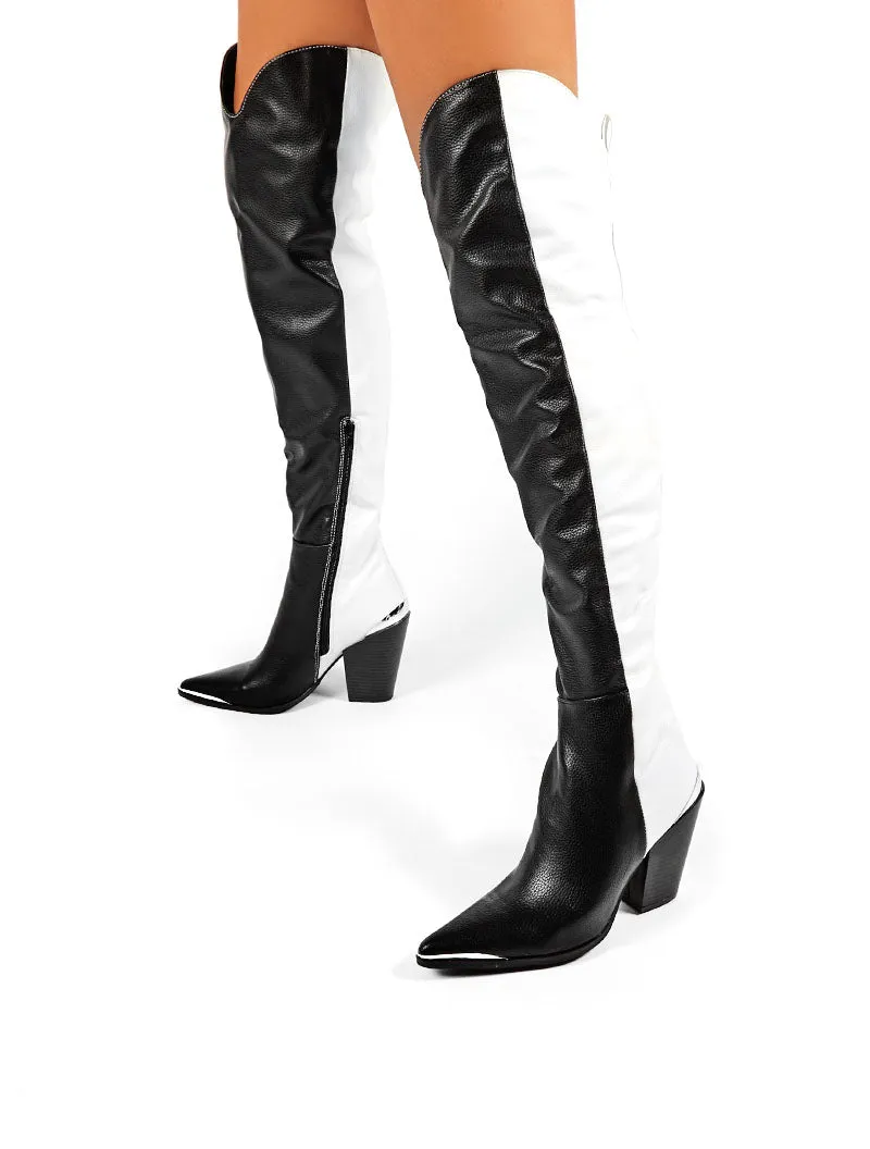 Honor Mono Western Block Heeled Knee High Boots sold by Public Desire product image thumbnail 2