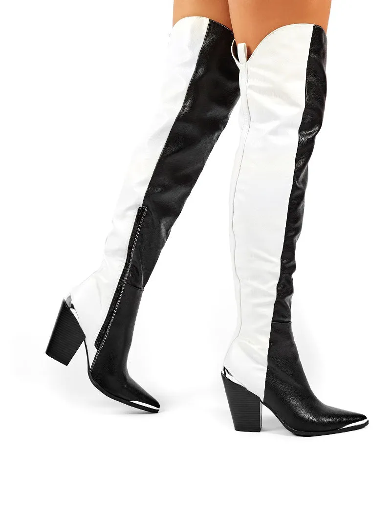 Honor Mono Western Block Heeled Knee High Boots sold by Public Desire product image thumbnail 3
