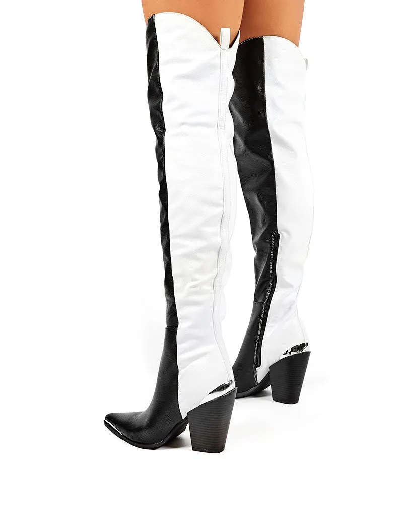 Honor Mono Western Block Heeled Knee High Boots sold by Public Desire product image thumbnail 4