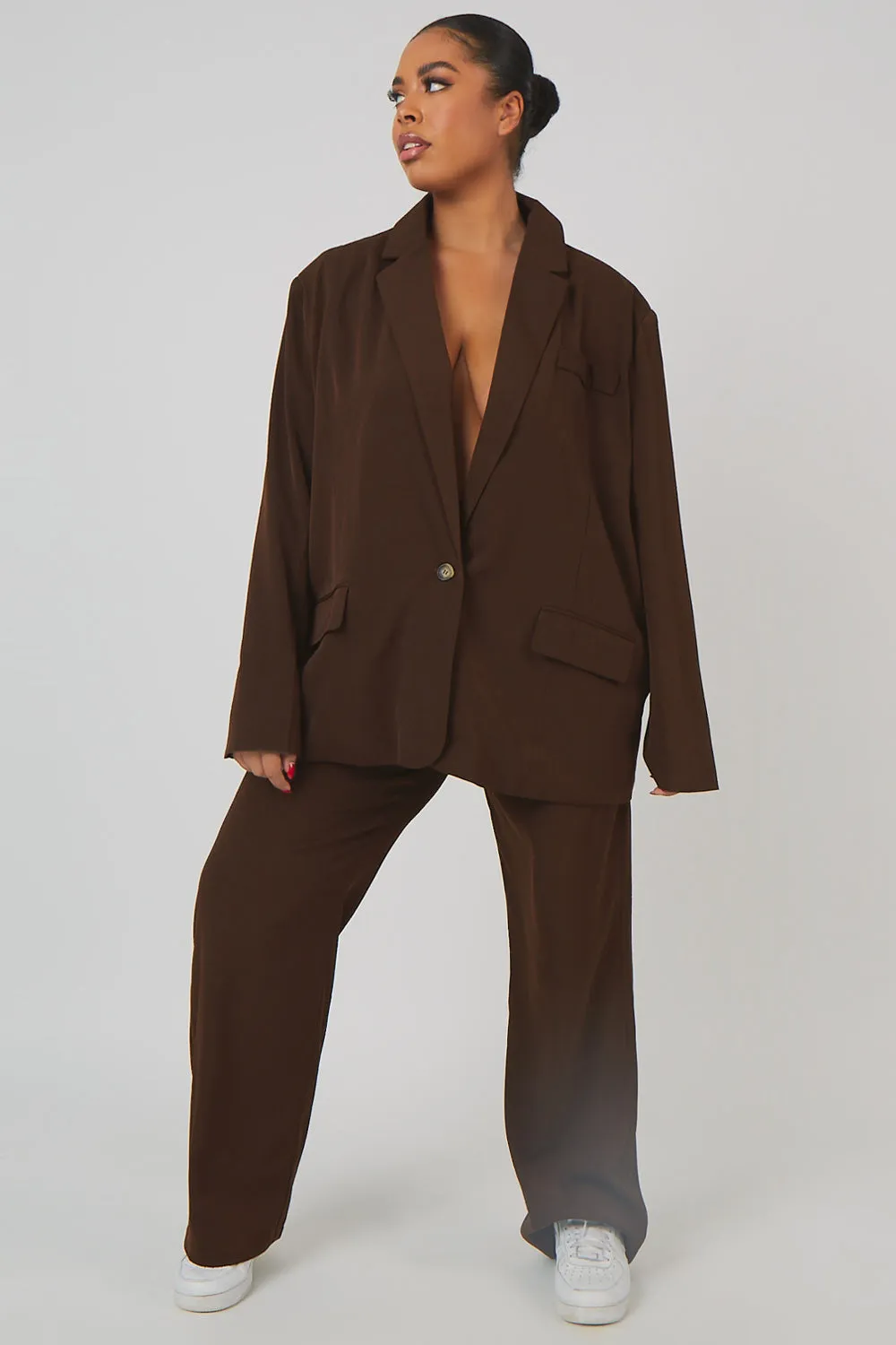 Curve Dad Trousers Chocolate sold by Public Desire product image thumbnail 3