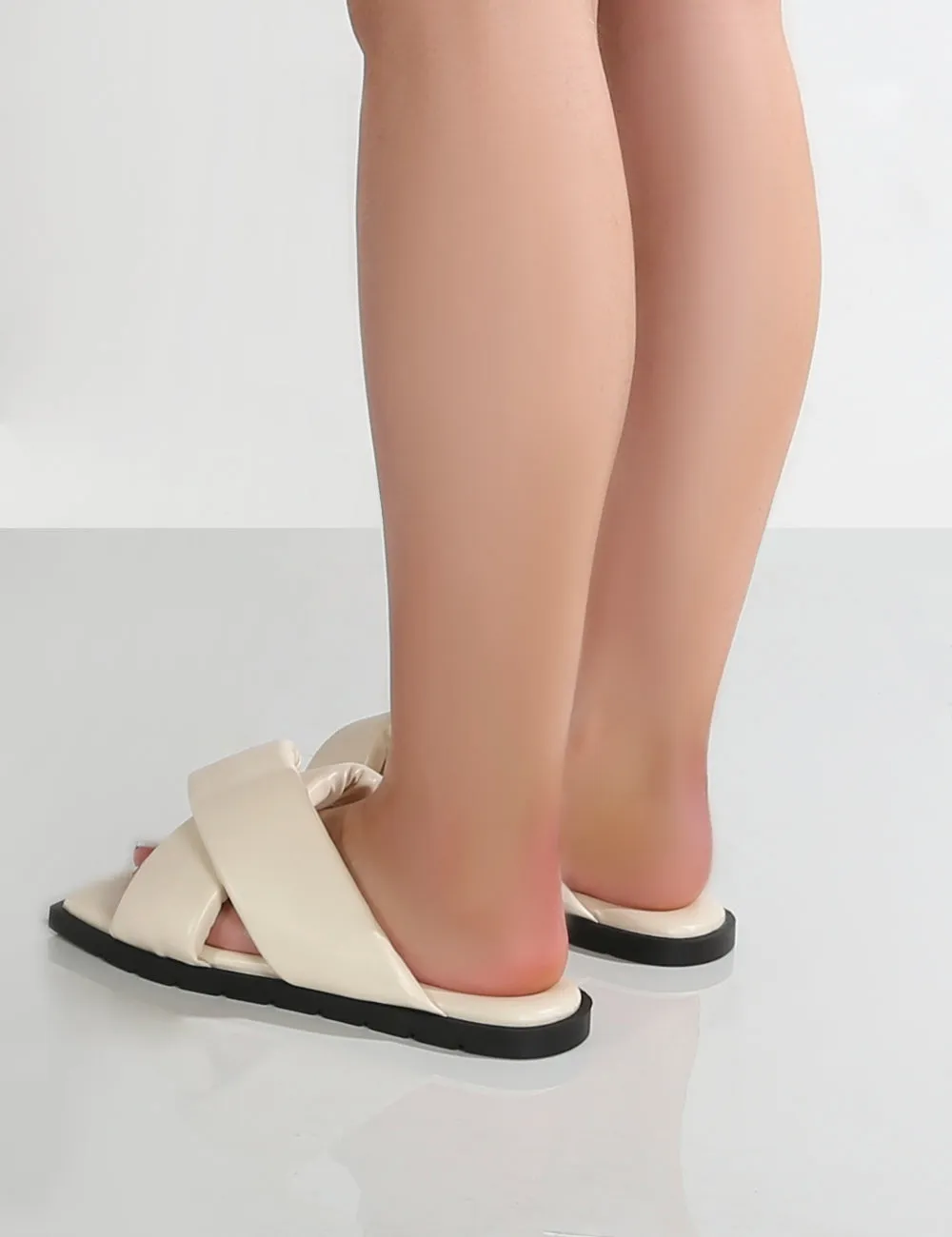 Shatter Wide Fit Bone Cross Over Slider Sandals sold by Public Desire product image thumbnail 2